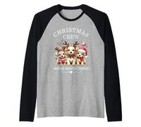 Christmas Crew Making Memories Together Family Fun Puppies Raglan Baseball Tee
