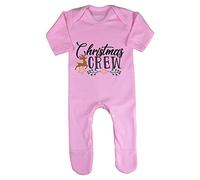 Christmas Crew Matching Baby Romper Jumpsuit with feet, 6-12 Months, Pastel Pink