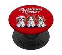 Christmas Crew XMAS Puppy Dog Cavalier King Charles Spaniel PopSockets Adhesive PopGrip