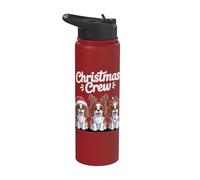 Christmas Crew Xmas Puppy Dog Cavalier King Charles Spaniel Stainless Steel Insulated Water Bottle