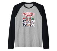 Christmas Crew Xmas Puppy Dog Funny Christmas Sheepadoodle Raglan Baseball Tee