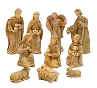 Christmas Crib Set, Traditional Christmas Story Figures, Nativity Figures, 10 Pieces Holy Family Decorations, Religious Ornaments, Nativity Group Ornaments
