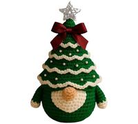 Christmas Crochet Christmas Tree Gnome Knitting Kit for Beginners Gnomes Holiday Craft Kits with Tutorial, Yarn, Hook, Scissors for DIY, Green|Crochet Kits