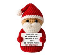 Christmas Crochet Doll - Cute Winter Holiday Decoration | Portable Christmas Handmade Crochet Santa Claus with Card for Family Friends Kids Adults Men Women Boys Girls Teens Father Mother