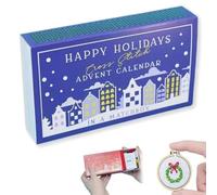 Christmas Cross Stitch Advent Calendar, 2026 Upgrade, DIY Festive Stamped Cross Stitch Kits, 24-Day Christmas Countdown Embroidery Set for Beginners and Craft Enthusiasts (B)