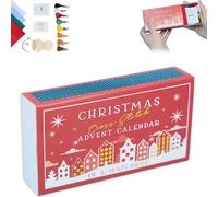 Christmas Cross Stitch Advent Calendar, Christmas Countdown Embroidery Kit, Christmas Advent Calendar Cross Stitch Patterns, For Beginners and Craft Lovers (Red)