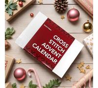 Christmas cross stitch advent calendar, Stitch advent calendar 2024 christmas, Cross stitch kits for beginners, For girls women beginners (Red)