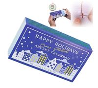 Christmas Cross Stitch Advent Calendar, Stitch Marker Advent Calendar Hand Embroidery Pattern, Christmas Countdown Embroidery Kit, For Beginners and Craft Lovers (Blue)