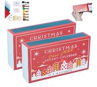 Christmas Cross Stitch Advent Calendar, Yarn Advent Calendar 2024, Stitch Advent Calendar 2024, 24 Days Countdown Christmas Cross Stitch Kits for Beginners and Craft Lovers (2pcs)