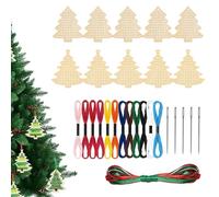 Christmas Cross Stitch Kits, Wooden Cross Stitch Christmas Ornaments, DIY Hanging Decorations & Tree Pendants for Kids Ornament Kit