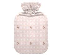 Christmas Cross - Stitch Snowflakes Baubles Deer Hot Bottle Water Bag with Soft Cover, 1L Warm Compress for Sore Muscle
