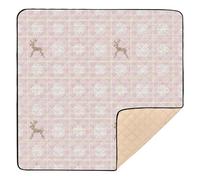 Christmas Cross - Stitch Snowflakes Baubles Deer Large Non-Slip Baby Play Mat for Floor One-Piecing Activity Entertainment Mat for Baby Kids Toddlers Infants, 50'' x 50''