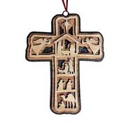Christmas Crosses Ornaments, Blessed Home Crosses, Nativity Scenes Crosses Ornaments, Cro-ss Nativity Ornament Crosses Christmas Decoration Christmas Tree Crosses Decoration GiftWooden Crosses