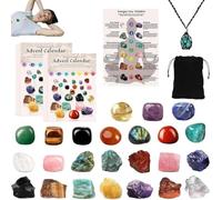 Christmas Crystal Advent Calendar 2025, 24 Days Natural Crystal Gemstones & Healing Stones Advent Calendar, Surprise Christmas Countdown Gift for Girls, Boys & Adults (2pcs)