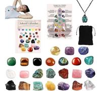 Christmas Crystal Advent Calendar 2025, 24 Days Natural Crystal Gemstones & Healing Stones Advent Calendar, Surprise Christmas Countdown Gift for Girls, Boys & Adults (1pc)