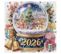 Christmas Crystal Ball Jigsaw Puzzle - 470g, Challenging Puzzlle Santa’s Snow Village Scene, Winter Holiday Jiigsaw Festive Family Activity Gift | Seasonal Home Decoration for Adults, Beginners