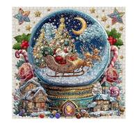 Christmas Crystal Ball Jigsaw Puzzles 1000, 1000 Piece Jigsaws Puzzles for Adults, Santa Winter Landscape, Family Game, Festive Wall Art Decor for Home, Perfect for Holiday Nights & Gift Giving (1PC)