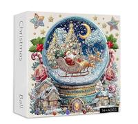 Christmas Crystal Ball Jigsaw Puzzles 1000 Pieces, 2025 Christmas challenging Puzzle for Adults and Beginner, Santa's Snow Village Puzzle Family Activity Games for Home Decor Gifts