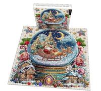 Christmas Crystal Ball Jigsaw Puzzles 1000 Pieces, 2025 New Christmas challenging Puzzle for Adults and Beginner, Santa's Snow Village Puzzle Family Activity Games for Home Decor Gifts