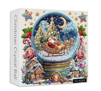Christmas Crystal Ball Jigsaw Puzzles 1000 Pieces, Christmas challenging Puzzle for Adults and Beginner, Santa's Snow Village Jigsaw Puzzle Challenging Family Activity Games for Home Decor Gifts