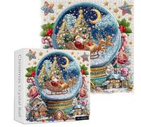 Christmas Crystal Ball Jigsaw Puzzles 1000 Pieces, Santa Puzzle, Santa Claus Puzzles 1000 Piece, Challenging Christmas Jigsaw Puzzles for Adults and Beginner (1PCS)
