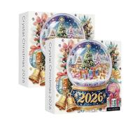 Christmas Crystal Ball Jigsaw Puzzles 1024 Pieces,Santa Claus Puzzles,Letters Clear Connection on The Back,Family Activity Games for Home Decor Gifts (B2)
