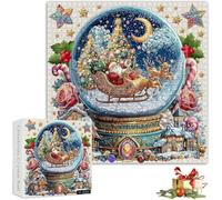 Christmas Crystal Ball Jigsaw Puzzles 1024 Pieces - Santa Claus Puzzles, Wooden Puzzles For Adults,Family Game,Colorful Craft Puzzle,for Home Decor Gifts(1pcs)