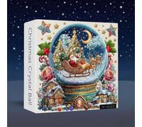 Christmas Crystal Ball Jigsaw Puzzles, Christmas challenging Puzzle for Adults and Beginner, Santa's Snow Village Puzzle Family Activity Games for Home Decor Gifts