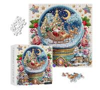 Christmas Crystal Ball Puzzles 1000, Santa's Snow Village 1000 Pieces Puzzle for Adults and Beginner, 20x20 Inches Family Activity Games for Home Decor Gifts, Festive Wall Art Decor for Home