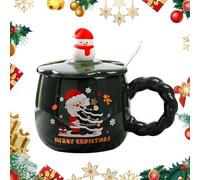 Christmas Cup Large Capacity Cute Christmas Cup Insulated Christmas Mug for Hot Beverage Lovers Coffee Drinkers Tea Drinkers Gift Shoppers Home Decorators Holiday Party Hosts (Ceramic B)