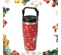 Christmas Cup Large Capacity Cute Christmas Cup Insulated Christmas Mug for Hot Beverage Lovers Coffee Drinkers Tea Drinkers Gift Shoppers Home Decorators Holiday Party Hosts (Stainless Steel I)