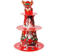 Christmas Cupcake Stand 3 Tier Xmas Party Cake Stand Round Dessert Tower Holder Afternoon Tea Holiday Party Cupcake Stand