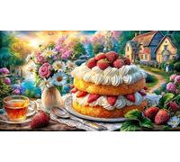 Christmas-Cupcake-with-Berries-and-Flowers 1000 Piece Recycled Paper Puzzle Game Challenging Puzzles Fun Present & Activity for Home for Adults and Kids Age 12 Years + 38x52/1000pcs