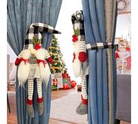Christmas Curtain Buckle Tieback, Faceless Gonk Elf Doll Curtain Buckles Holdbacks Wine Bottle Decorations for Window Tree Doors (black)