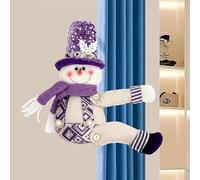Christmas Curtain Buckle Tiebacks, Santa Snowman Reindeer Creative Curtain Tiebacks Holdback Fastener Buckle Clamp, Christmas Wine Bottle Topper for Xmas Holiday Home Window Decoration (Snowman)