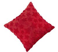 Christmas Cushion Cover - 45cm x 45cm Soft Plush Protector with Christmas Star Embroidery | Cushion Covers | For Home Living Room Sofa Bed Car Holidays