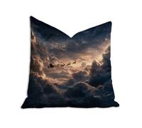 Christmas Cushion Covers 50cm x 50cm Starry Sky Cushions Double Sided Pattern Throw Pillow Covers with Invisible Zipper, Velvet Decorative Pillowcases for Home Sofa Bed, Set of 1 （19.7x19.7 in）2B-933