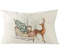 Christmas Cushion Covers 50x30, Christmas Pillow Covers, Xmas Decorative Pillowcase, Christmas Decoration Holiday Pillow Case, Home Decor For Sofa Bed Chair, Secret Santa Gifts For Women Mum Her (B)