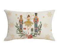 Christmas Cushion Covers 50x30, Xmas Decorative Pillowcase, Home Decor For Sofa Bed Chair, Secret Santa Gifts For Women Mum Her (F)