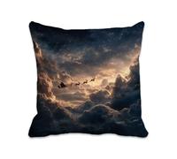 Christmas Cushion Covers 60cm x 60cm Starry Sky Cushions Double Sided Pattern Throw Pillow Covers with Invisible Zipper, Linen Decorative Pillowcases for Home Sofa Bed, Set of 1 （23.6x23.6 in）2B-933