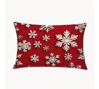 Christmas Cushion Covers Snowflake Sofa Cushions Covers 30cm x 50cm Large Velvet Throw Pillow Case with Invisible Zipper, Rectangular Decorative Pillow Cases for Home Living Room 11.8 x 19.7 in 2Y-115