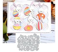 Christmas Cute Bunny Holding Rabbit Easter Eggs Greeting Card Metal Die Cuts,Sunflower Flower Leaf Cutting Dies Cut Stencils DIY Scrapbooking Decorative Embossing Paper Scrapbooking Card Making
