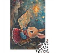 Christmas Cute Bunny Puzzle Fun Activity for at Home Premium Cardboard Jigsaw Puzzle for Adults 1000pcs (38x26cm)