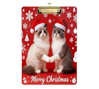 Christmas Cute Cat A4 clipboard Container Hard Board Speech Pathology clipboard for Nurses Home Contractor Size 9 x 12
