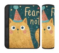 Christmas Cute Cat Fear Not 2 pcs Seatbelt Shoulder Strap Cushion, Stop seat Belt Cutting into Neck, car Trip Essentials for Airplane