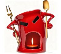 Christmas Cute Chocolate Fondue Mug - Chocolate Melting Cup, Sweet Chocolates Melting Cup Set with Fork for Chocolates Cheese & Desserts, for Date Night Birthday Wedding Gifts