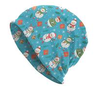 Christmas Cute Funny Snowman and Snowflake Slouchy Beanie Chemo Hat Cancer Headwear Knitted Hats Thin Running Skull Cap Nightcap