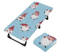 Christmas Cute Gnomes Elf Light Blue Travel Toddler Bed Sheet Waterproof Cot Sheet for Toddler Floor Bed for Kids Camping Cot 50' x 25' (Bed Not Included)