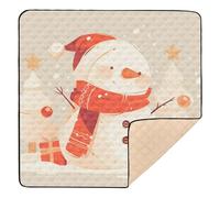 Christmas Cute Little Snowman Baby Play Mat for Floor, 50x50 inch Playpen Mat,Thicken Soft Non-Slip Tummy Time Mat for Toddlers and Infants