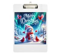 Christmas Cute Snowman Bird Clipboard Fashion Clipboards A4 Standard Size Clip Board with Low Profile Metal Clip for Teacher Student Lawyer Nurse 12.5 x 9 Inches